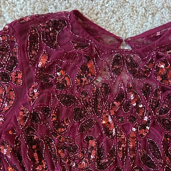 ASOS Burgundy Sequin Mini Dress - Picture 2 of 6